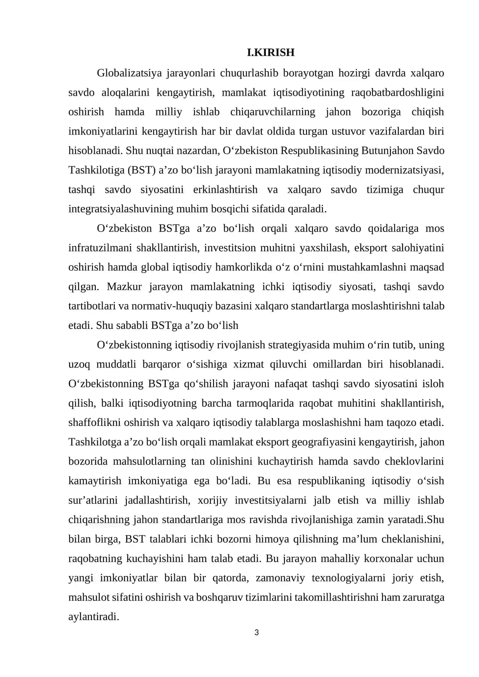 O’ZBEKISTON RESPUBLIKASINING BUTUN JAHON SOVDO TASHKILOTIGA A’ZO BOLISHI 3