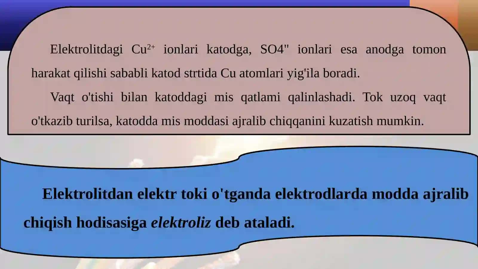 Elektroliz.Faradeyning  birinchi qonuni 3