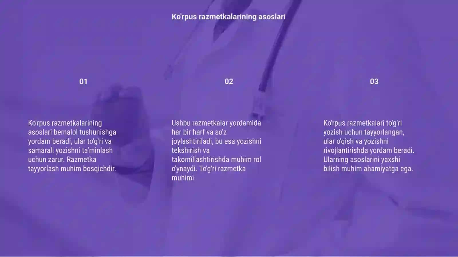 Ko'rpus razmetkalari 3