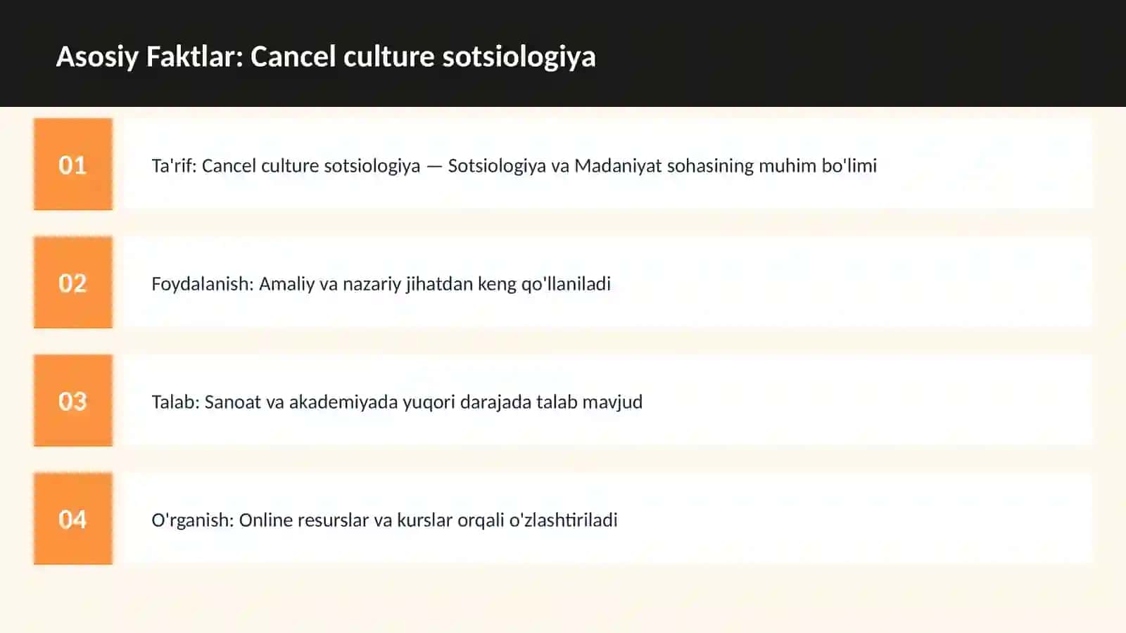 Mavzuga Kirish — Cancel culture sotsiologiya 3
