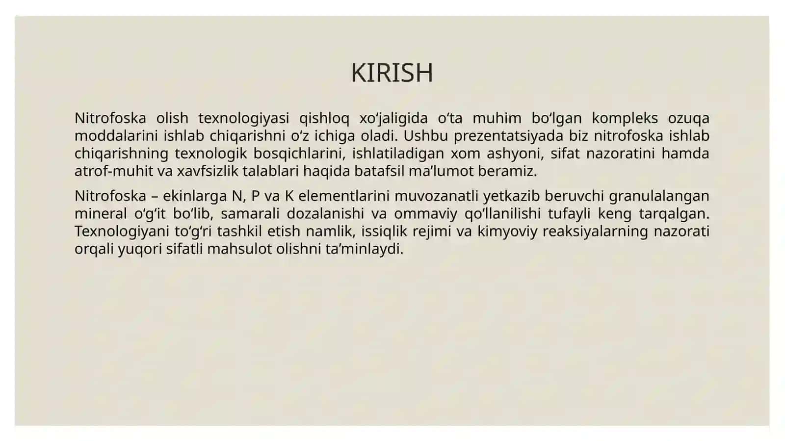 Nitrofoska olish texnologiyasi 3