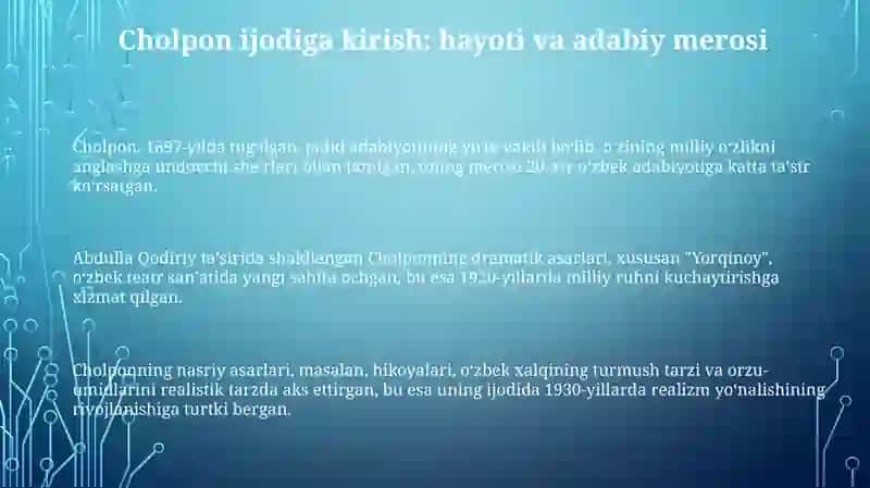 Cho'lpon asarlarining stilistik tahlili 3