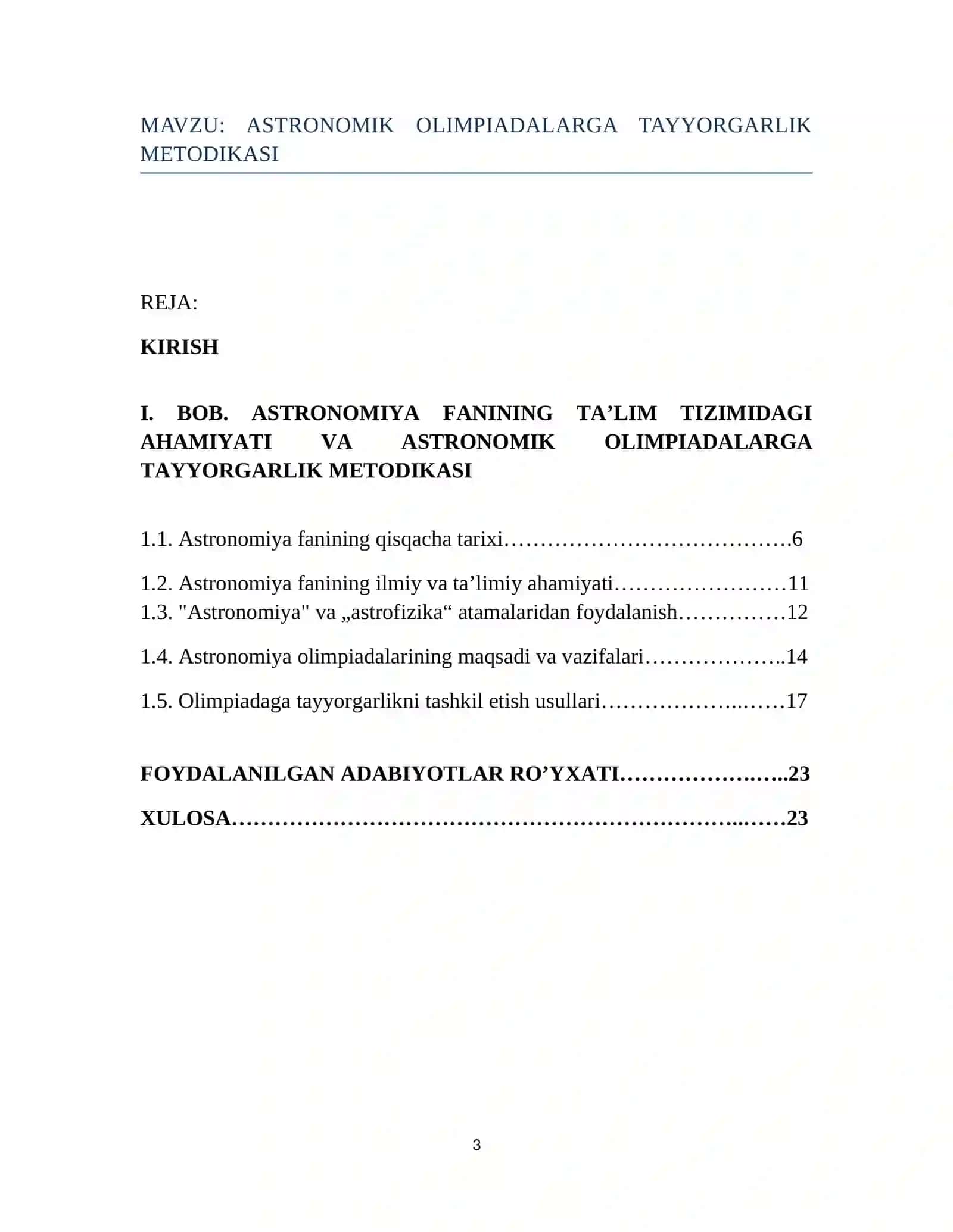 ASTRONOMIK OLIMPIADALARGA TAYYORGARLIK METODIKASI 3