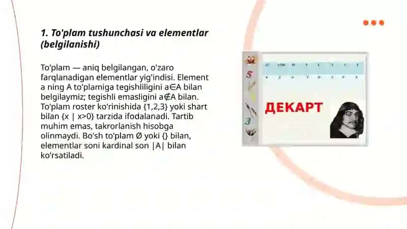 To'plamlar va ular ustida amallar 3