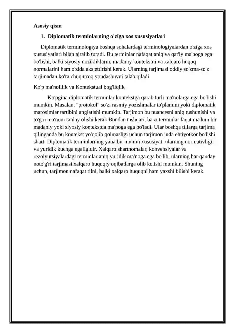 Diplomatik terminlar tarjimasi 3