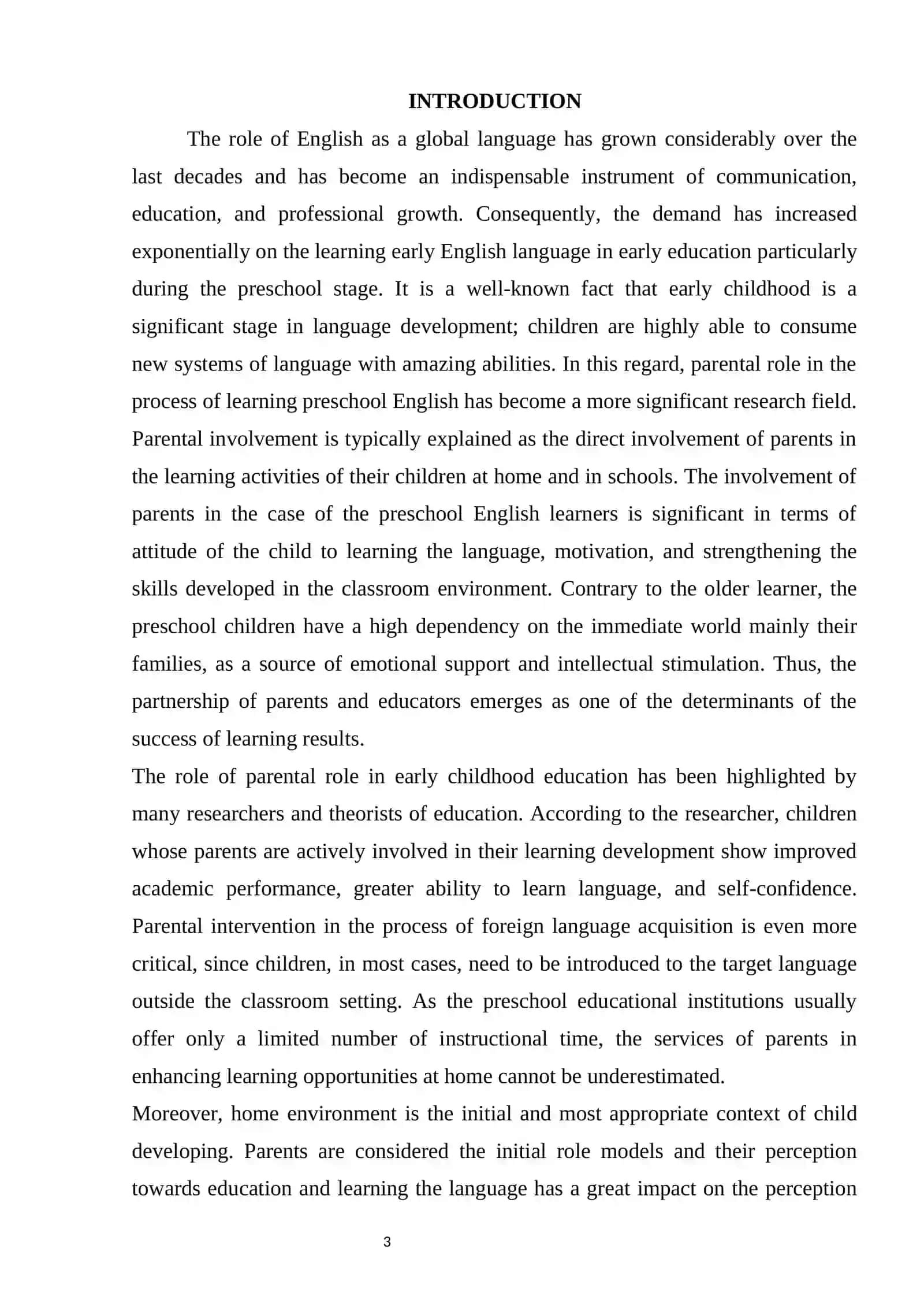PARENTAL INVOLVEMENT PROCESS OF PRESCHOOL ENGLISH LEARNERS 3