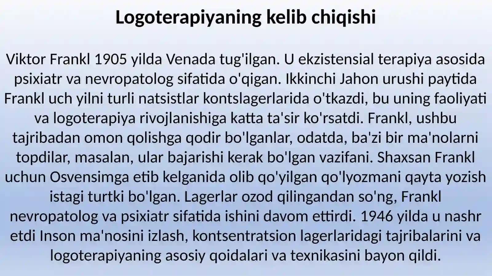 Logoterapiyaning paydo bo'lishi 3
