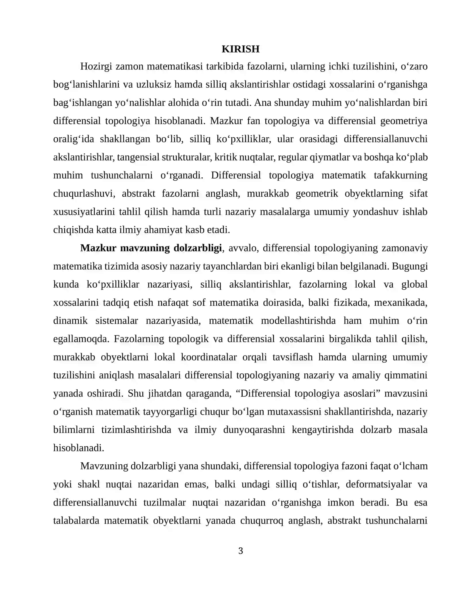 DIFFERENSIAL TOPOLOGIYA ASOSLARI 3