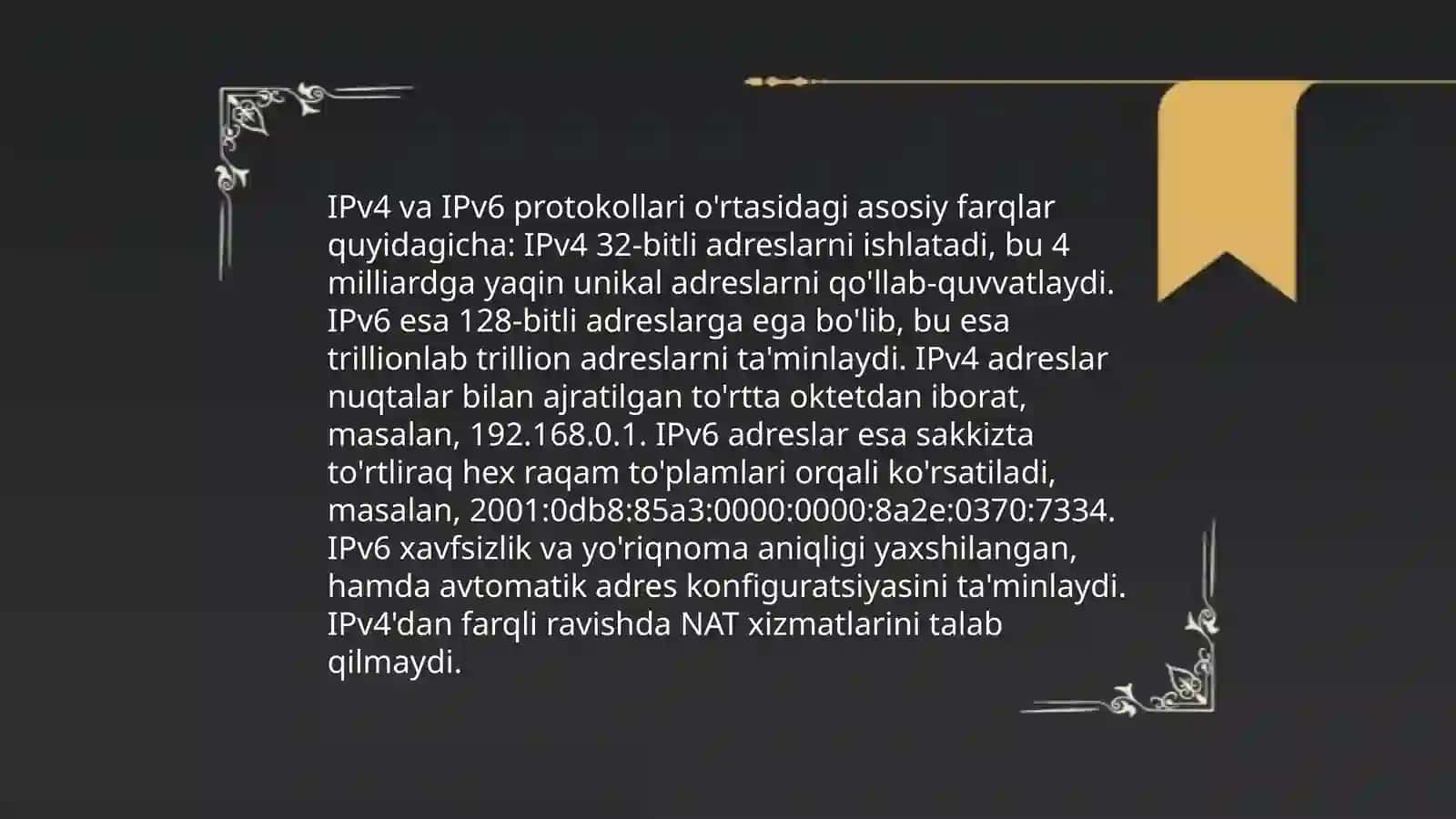IPv4 va IPv6 protokollari va ularning paket strukturalari 3