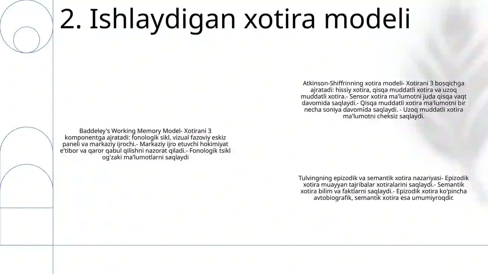 Psixologiyada Xotira Nazariyalari 3
