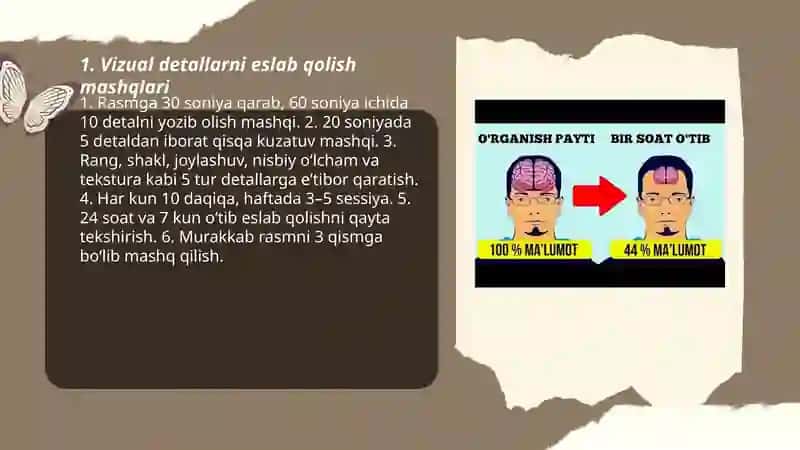 Xotira mashqlari: rasm eslab qolish 3