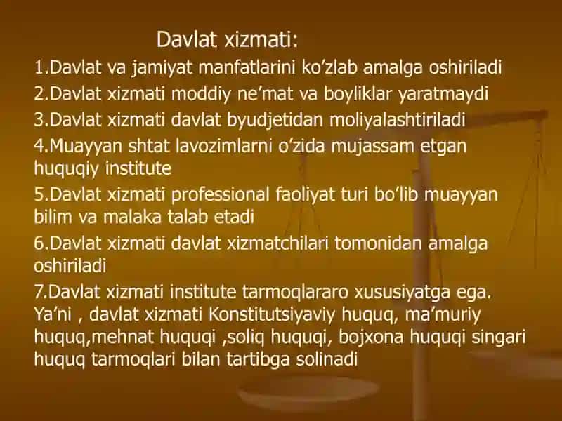 Ma’muriy Huquq “Davlat xizmati va uning turlari” 3