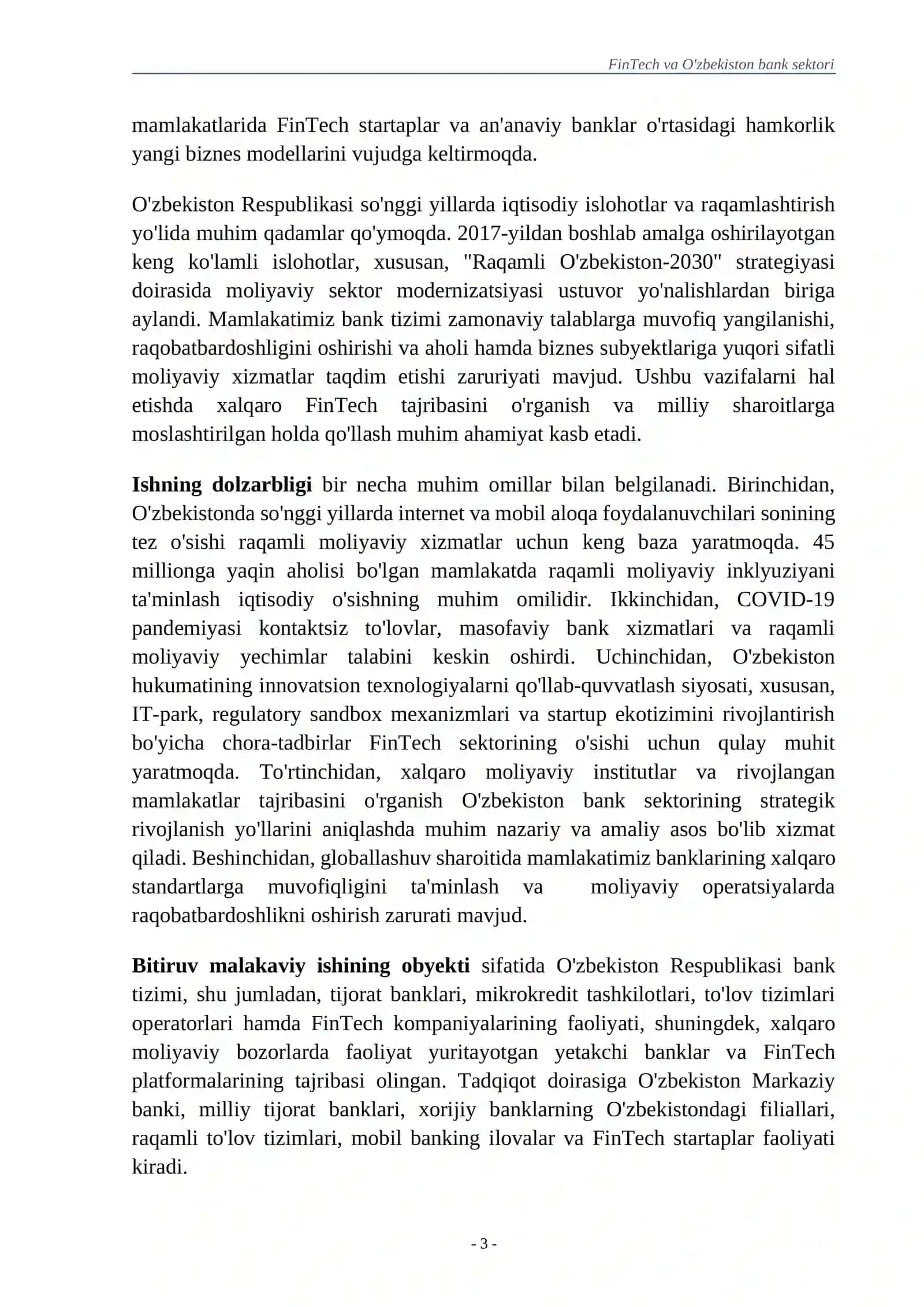 FinTech va O'zbekiston bank sektori 3