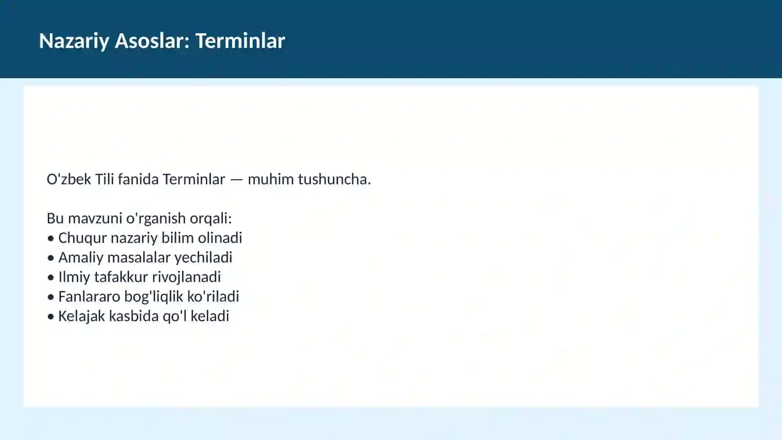 O'ZBEK TILI Arxaizmlar Dars Ishlanma 3