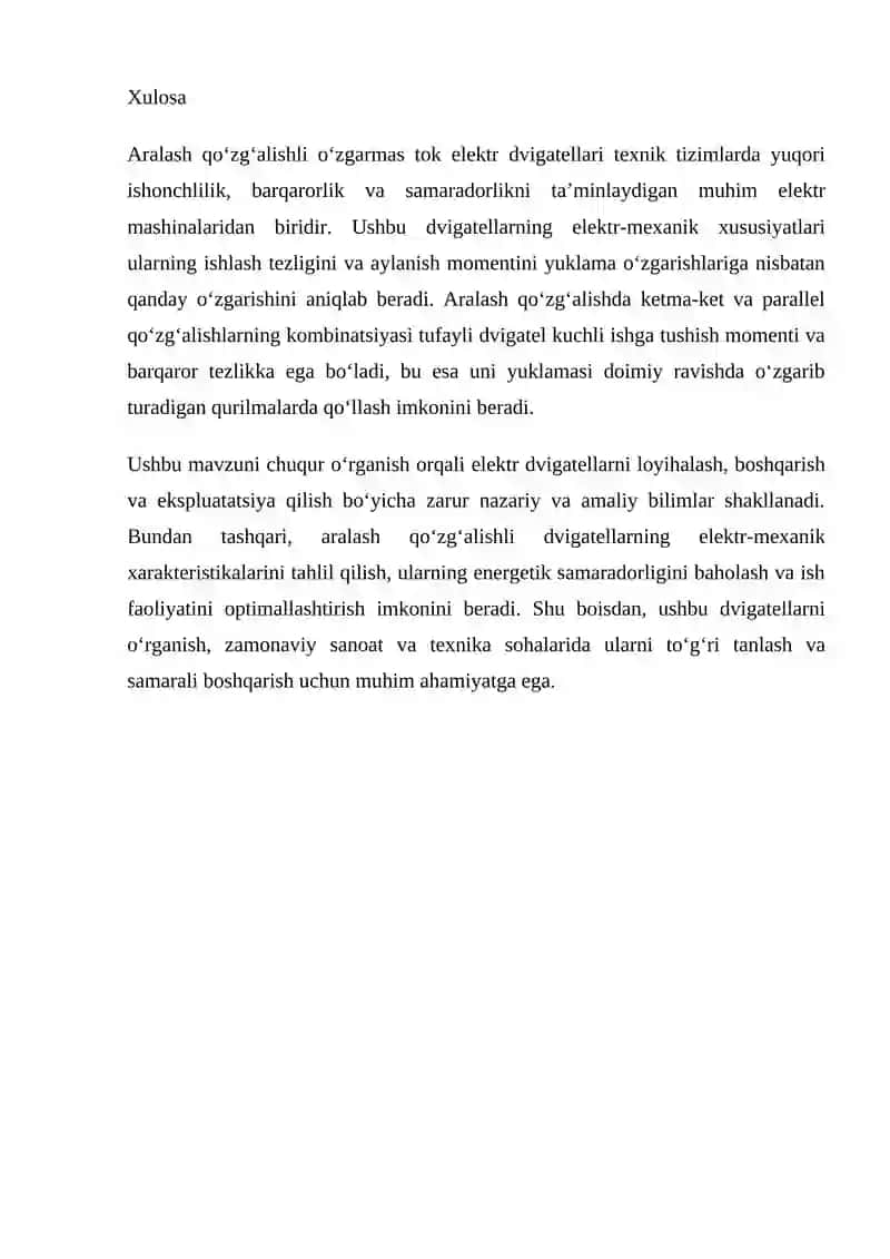 Aralash qo'zg'alishli o'zgarmas tok elektr dvigatellari 3