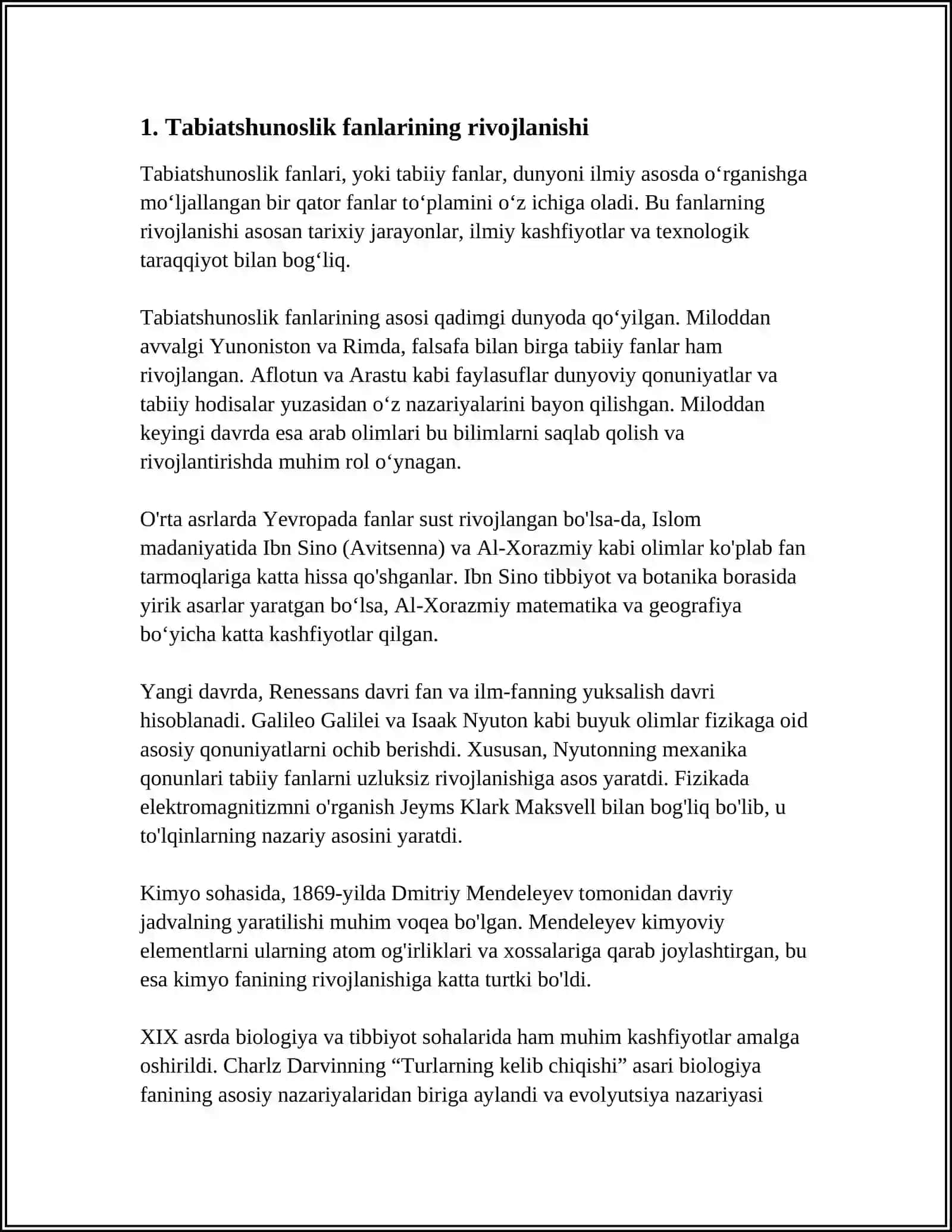 TABIATSHUNOSLIKNING ZAMONAVIY KONTSЕPSIYALARI 3