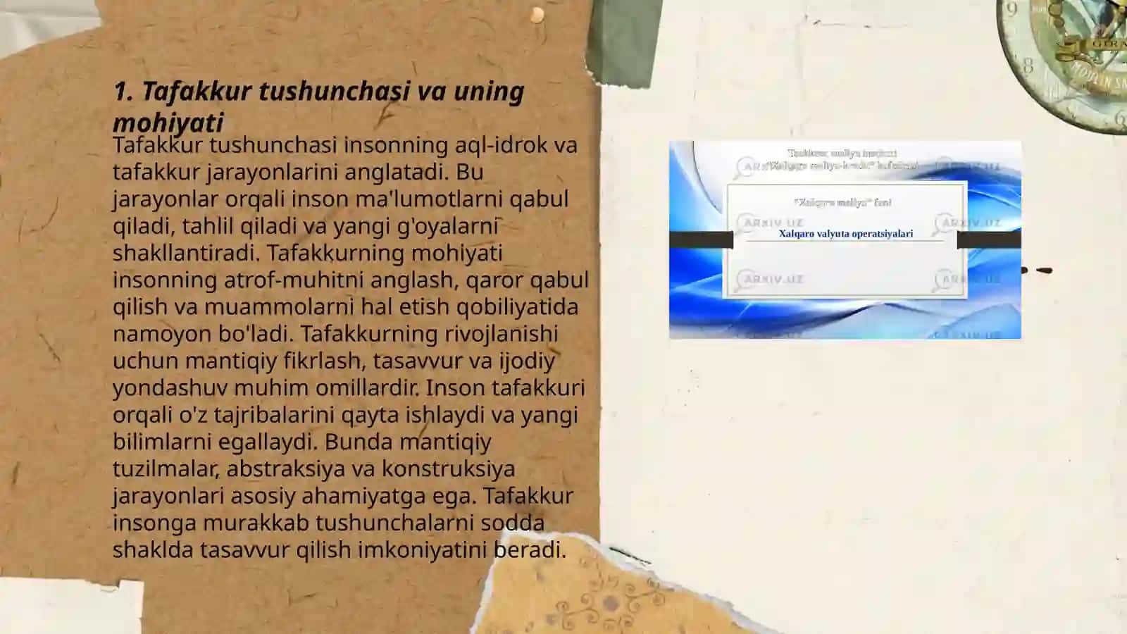 Tafakkur operatsiyalari 3