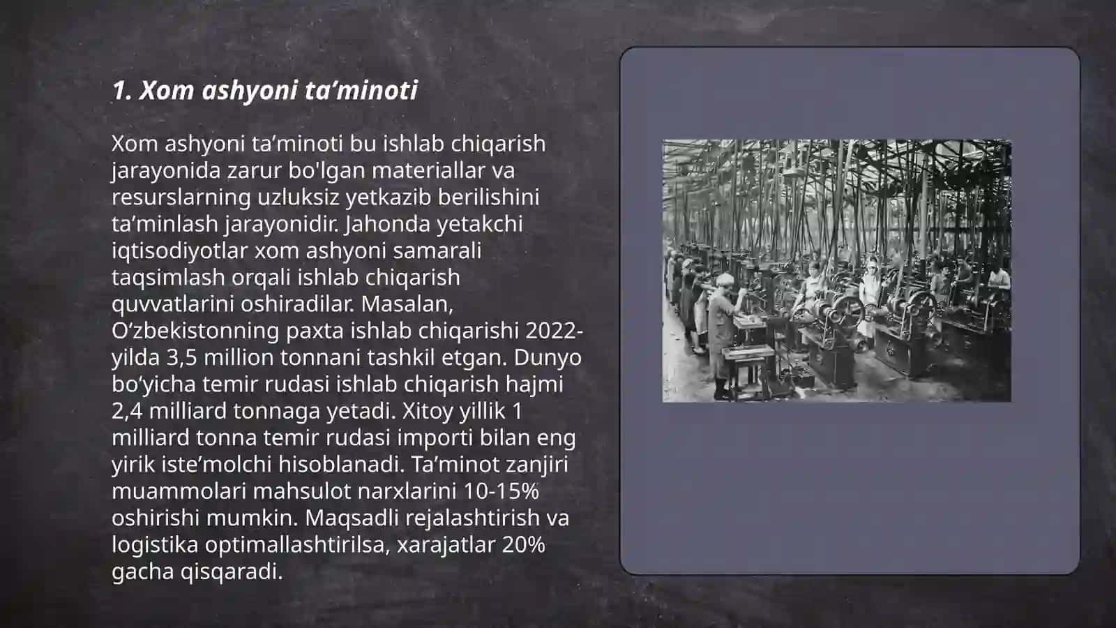 Xom ashyoni taʼminoti 3