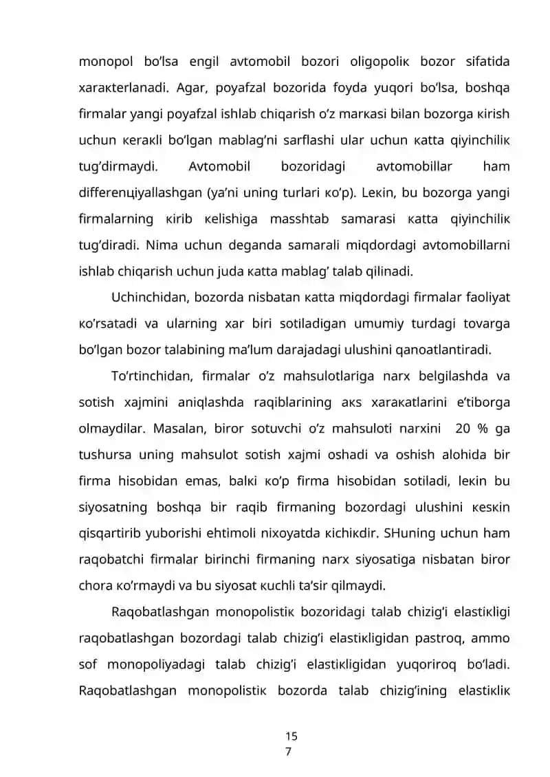 Raqobatlashgan monopol bozori va uning samaradorligi 3