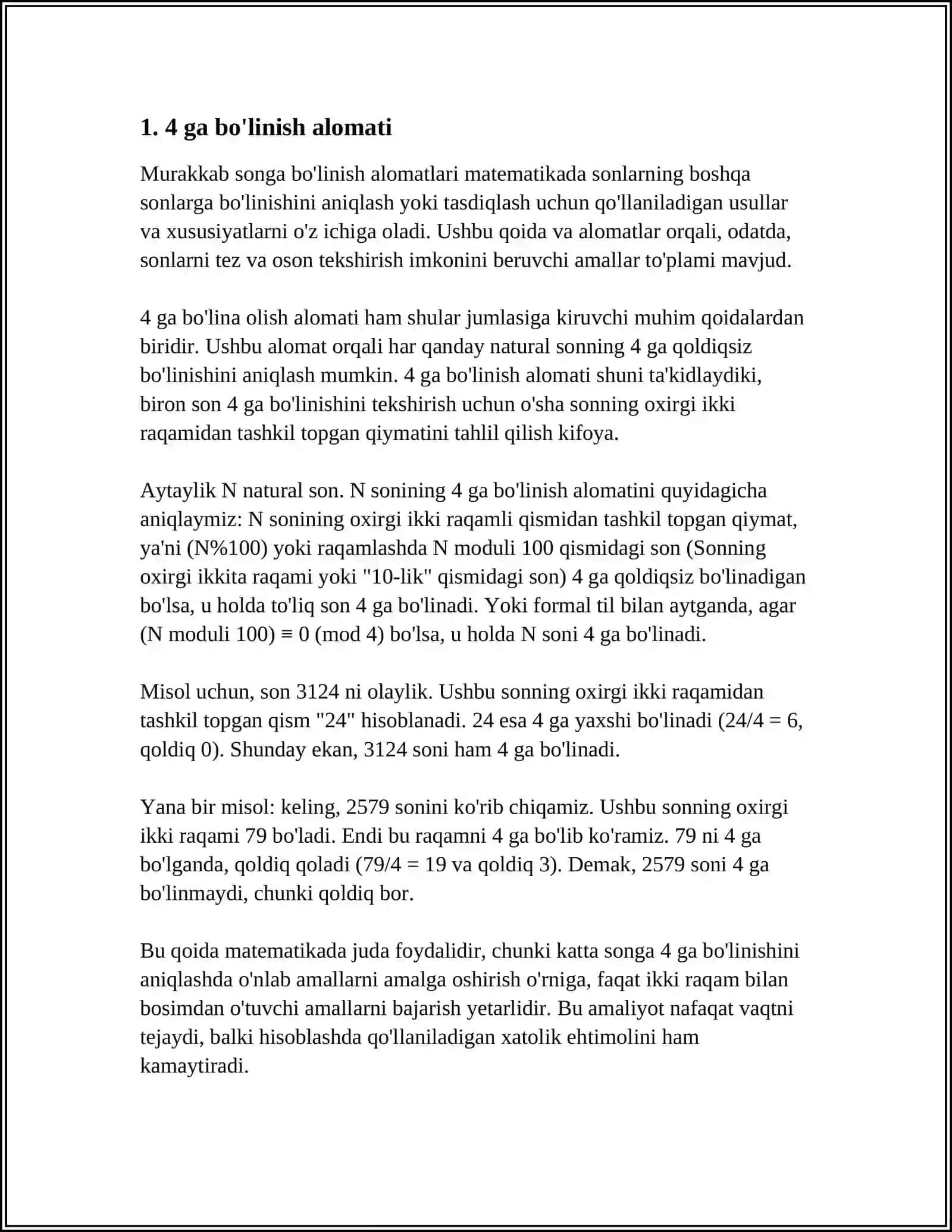 MURAKKAB SONGA BO'LINISH ALOMATLARI 3