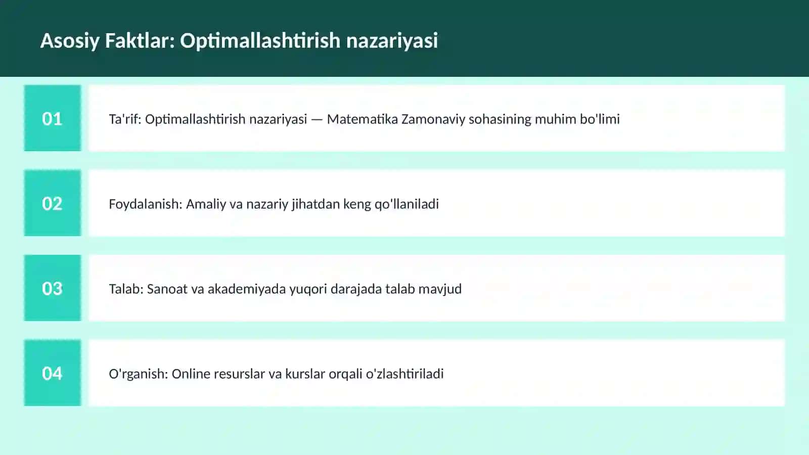Optimallashtirish nazariyasi 3