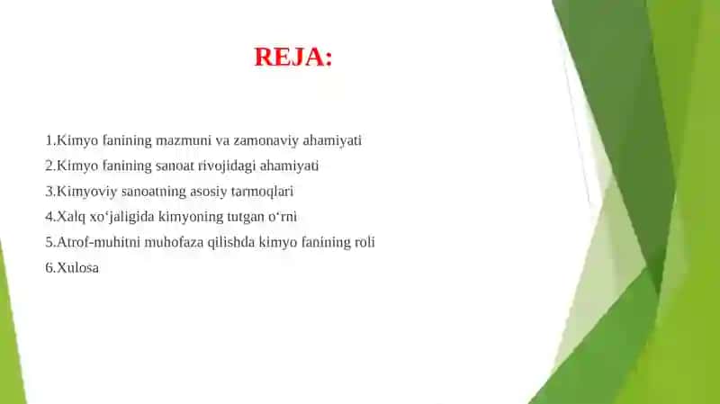 Kimyofanining sanoat va xalq xo'jaligi rivoyatiga ahamiyati 3