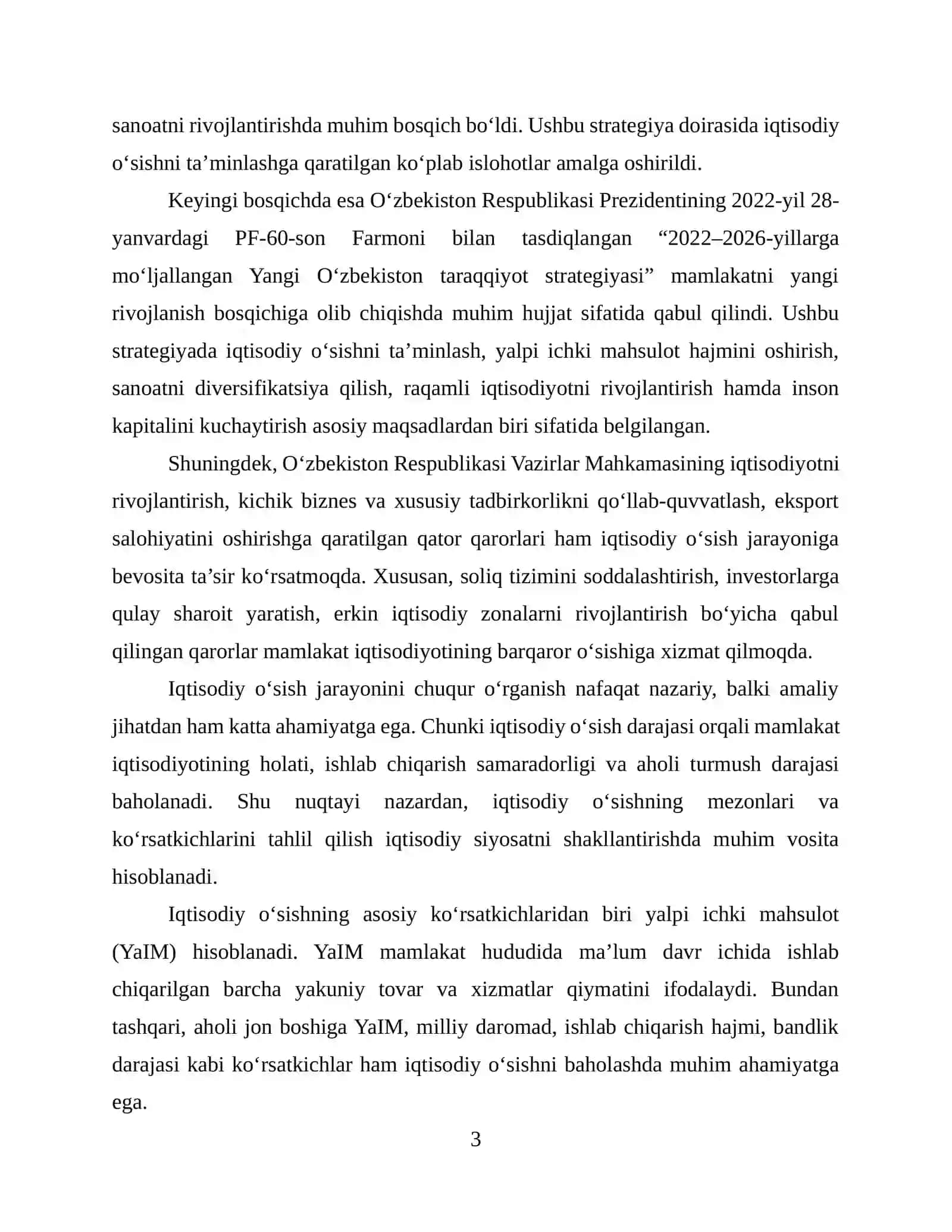 Iqtisodiy oʻsish uning mezoni va uning koʻrsatgichlari 3