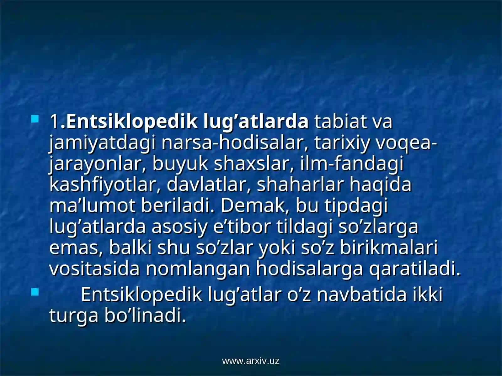 Lug’at turlari va tiplari 3