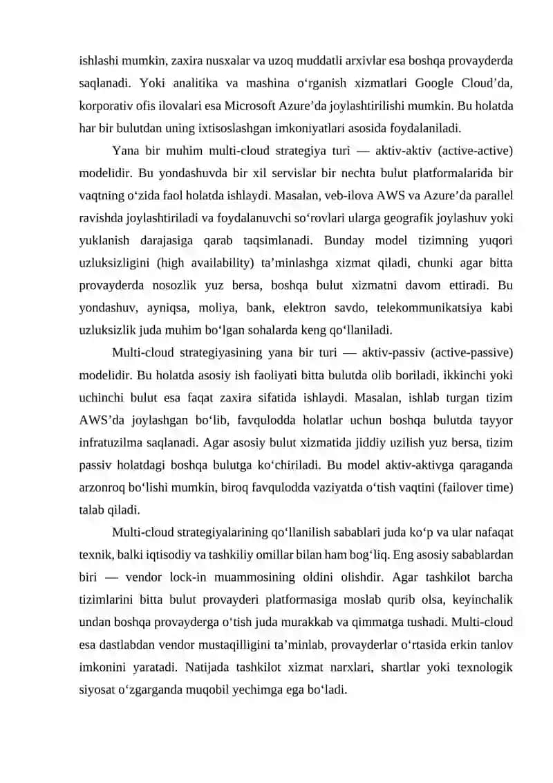 MULTI-CLOUD STRATEGIYALAR VA VENDOR LOCK-IN MUAMMOSINING OLDINI OLISH 3