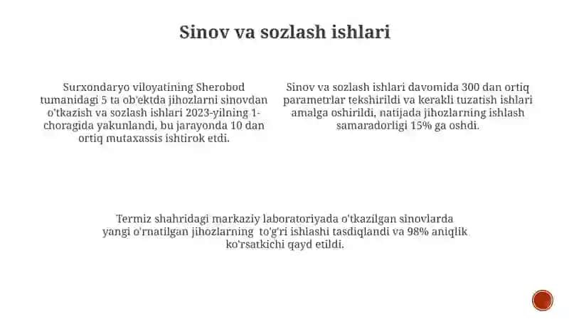Surxon Don AJ da qoʻllanilgan texnik vositalarning montaj usullari 3