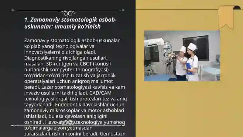 Zamonaviy stomotologik qurilmalar. Tasnifi. Xususiyatlari 3