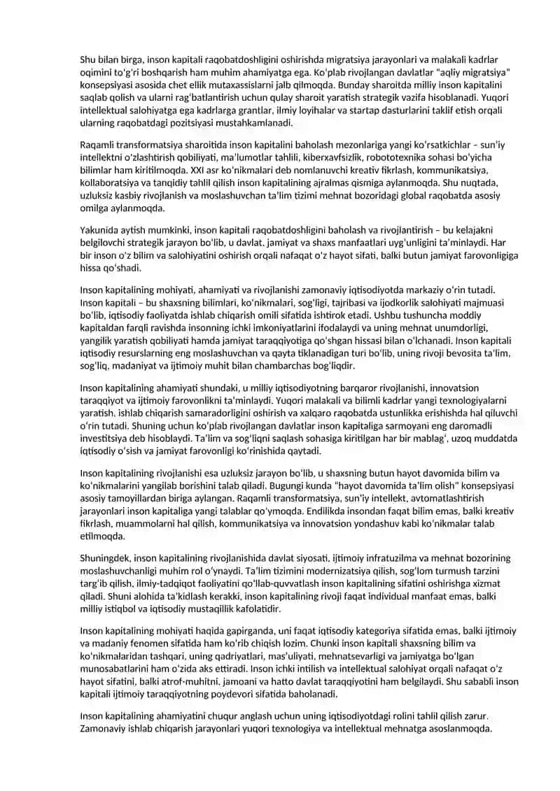 Inson kapitalini raqobatdoshligini baholash 3