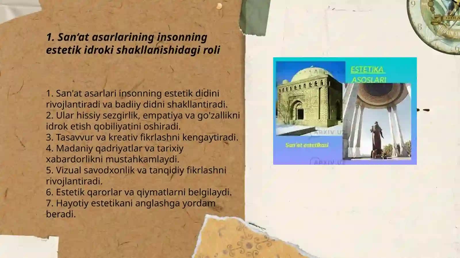 San‘at asarlarining insonning estetik idroki shakllanishidagi roli 3