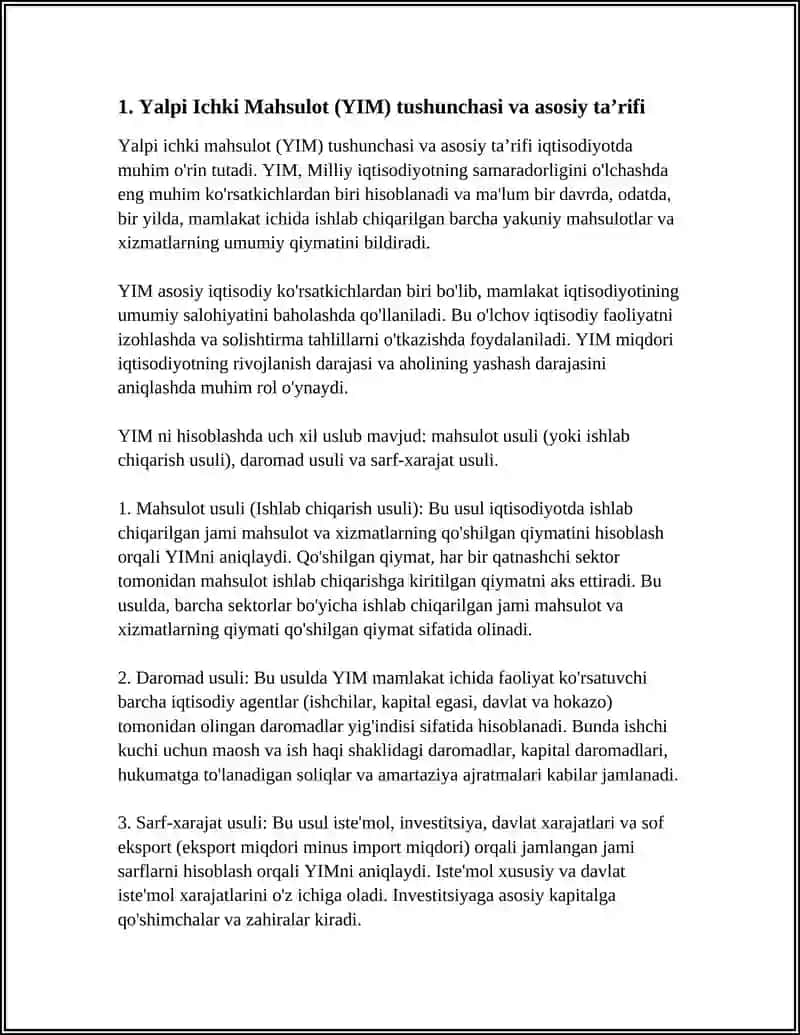 Yalpi Ichki Mahsulot Statestikasi 3
