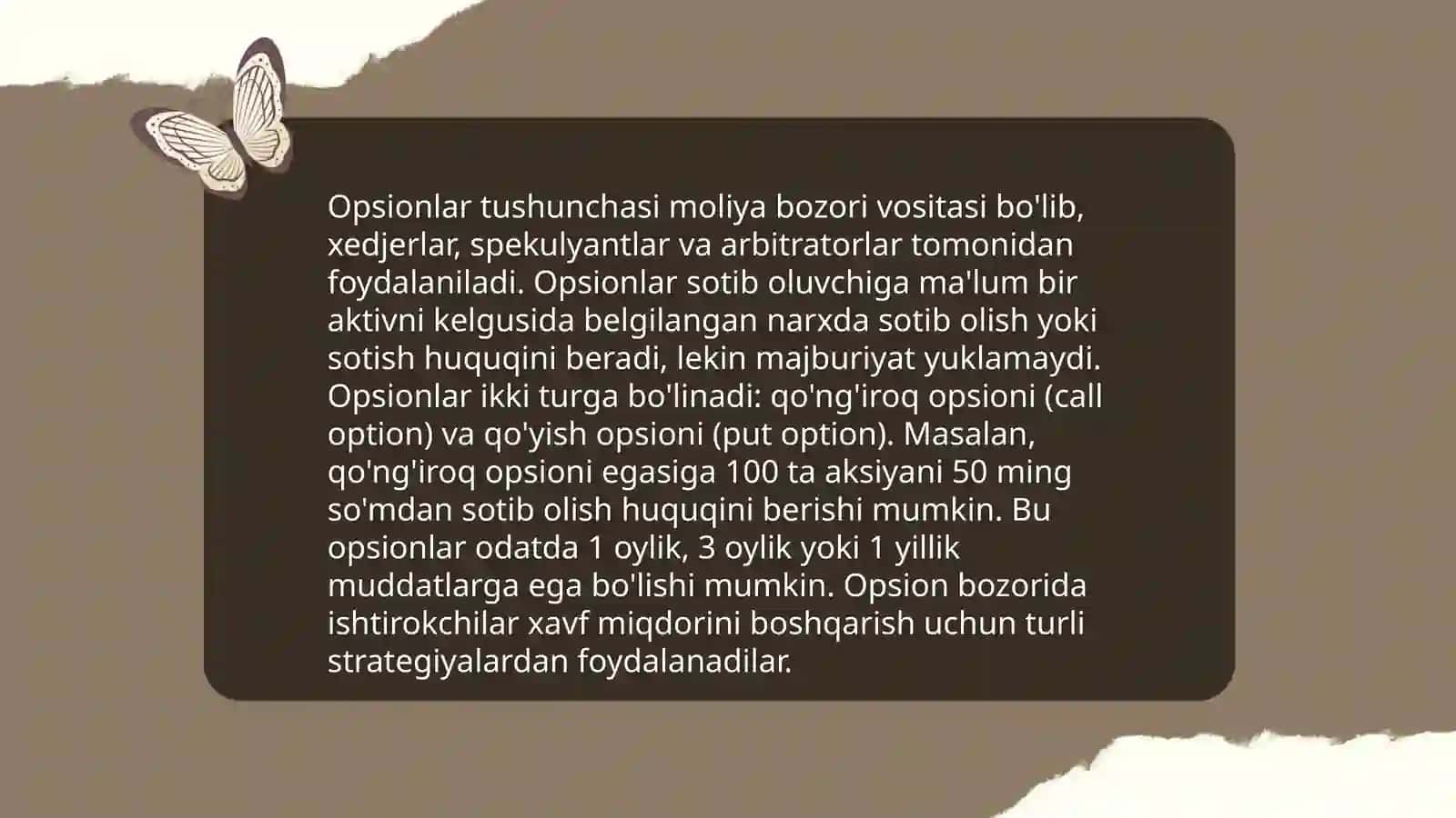 Opsionlar mohiyati va qoʻllanishi 3