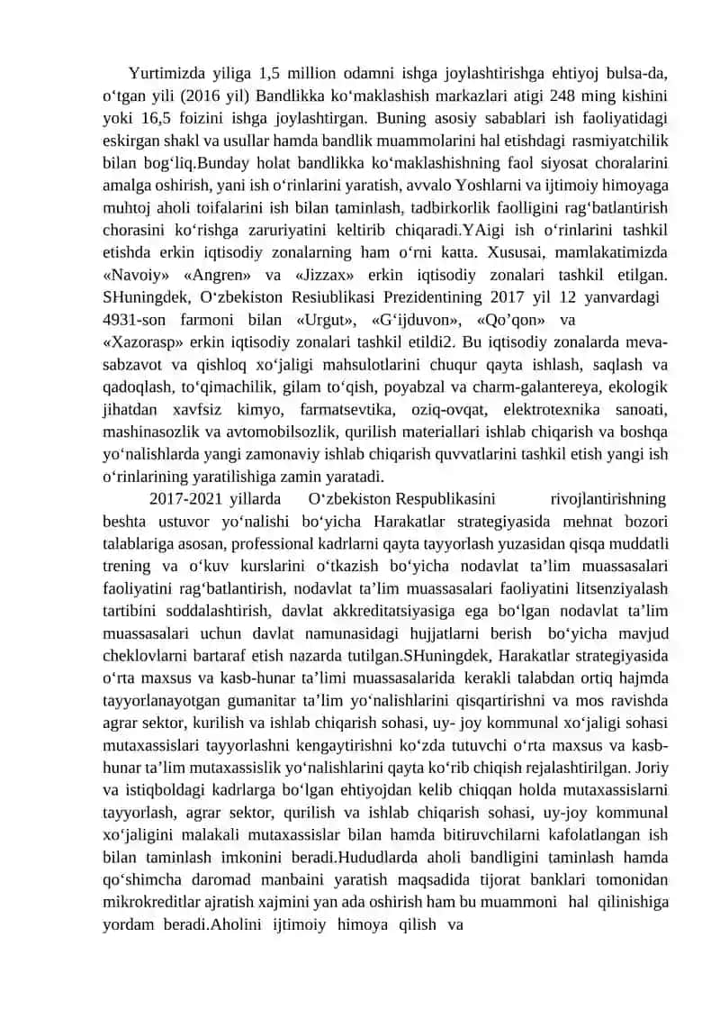 Aholi bandligi va real daromadlarini izchil oshirish 3