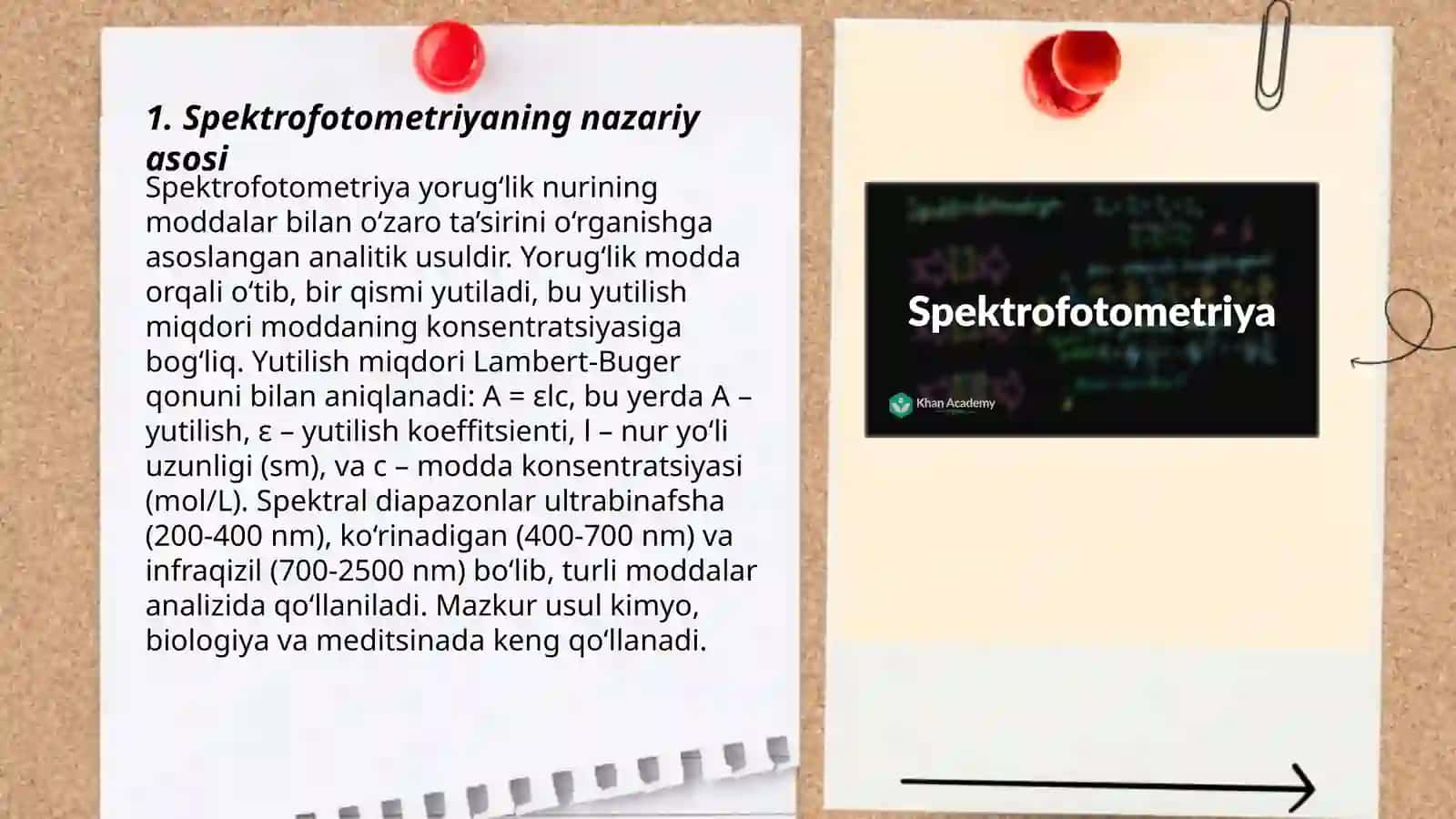 Spektrofotometriyani mohiyati. Spektrofotometr tuzilishi, ish tamoyili 3