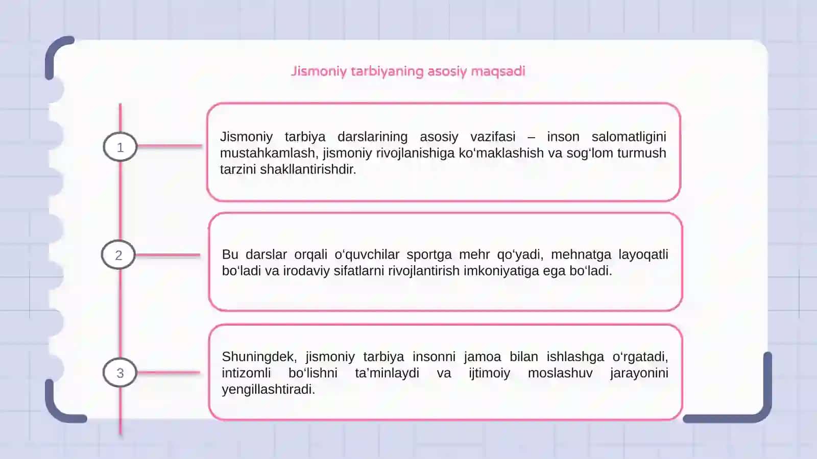 Jismoniy tarbiya darslarining vazifalari 3