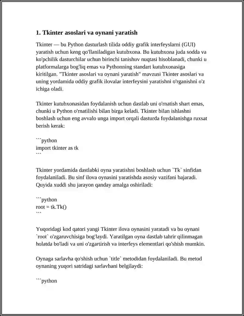 Tkinterlar bilan ishlash va animatsiyalar yaratish 3
