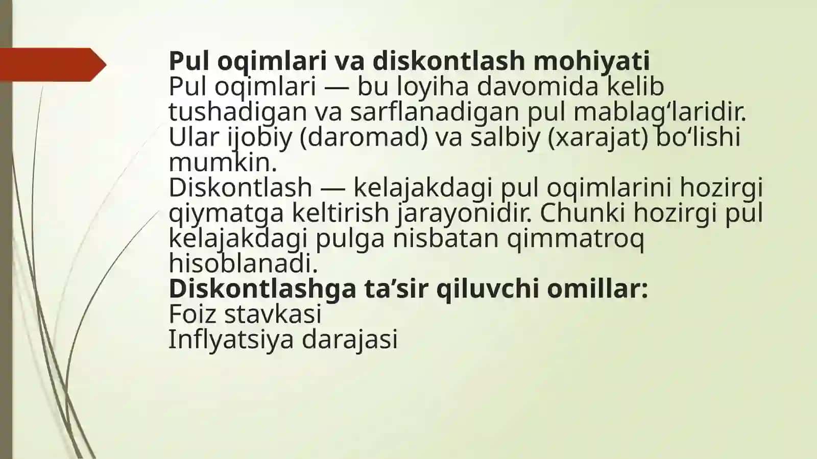 Hozirgi sof qiymat ( NPV) tushunchasi 3