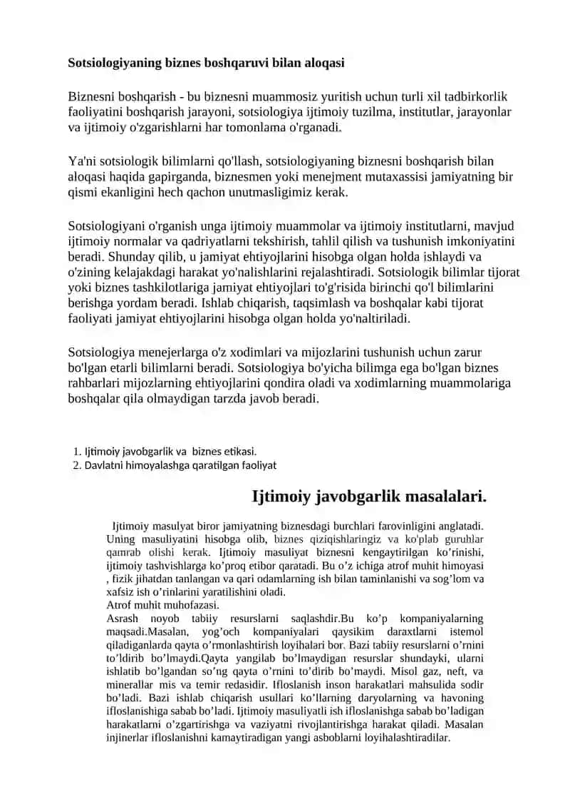 BIZNESDA SOTSIOLOGIK QARASHLAR 3