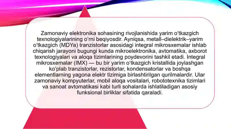 MDYa tranzistorlar asosidagi integral mikrosxemalarni tayyorlash. 3
