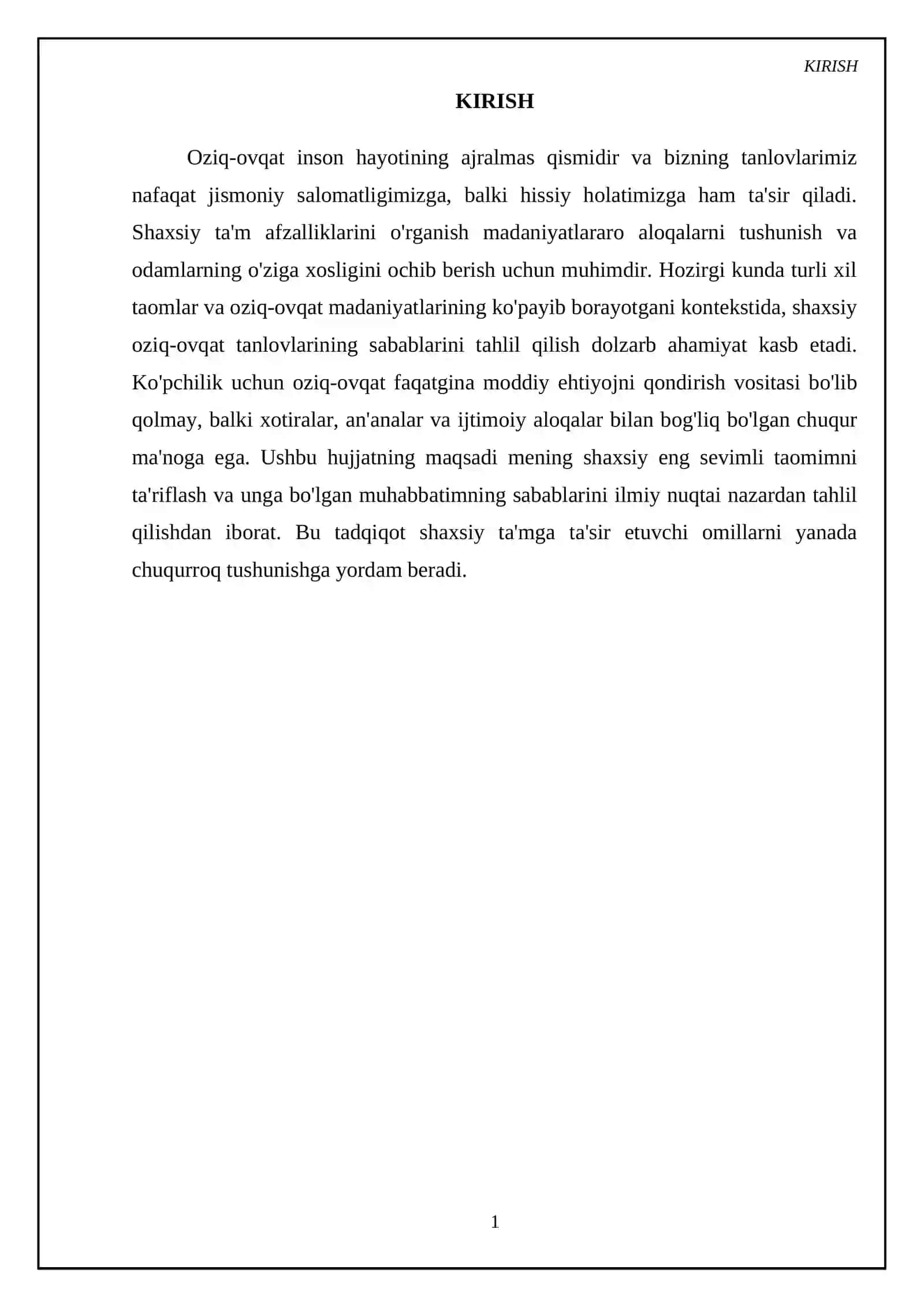 Mening sevimli taomimning ta'riflanishi 3