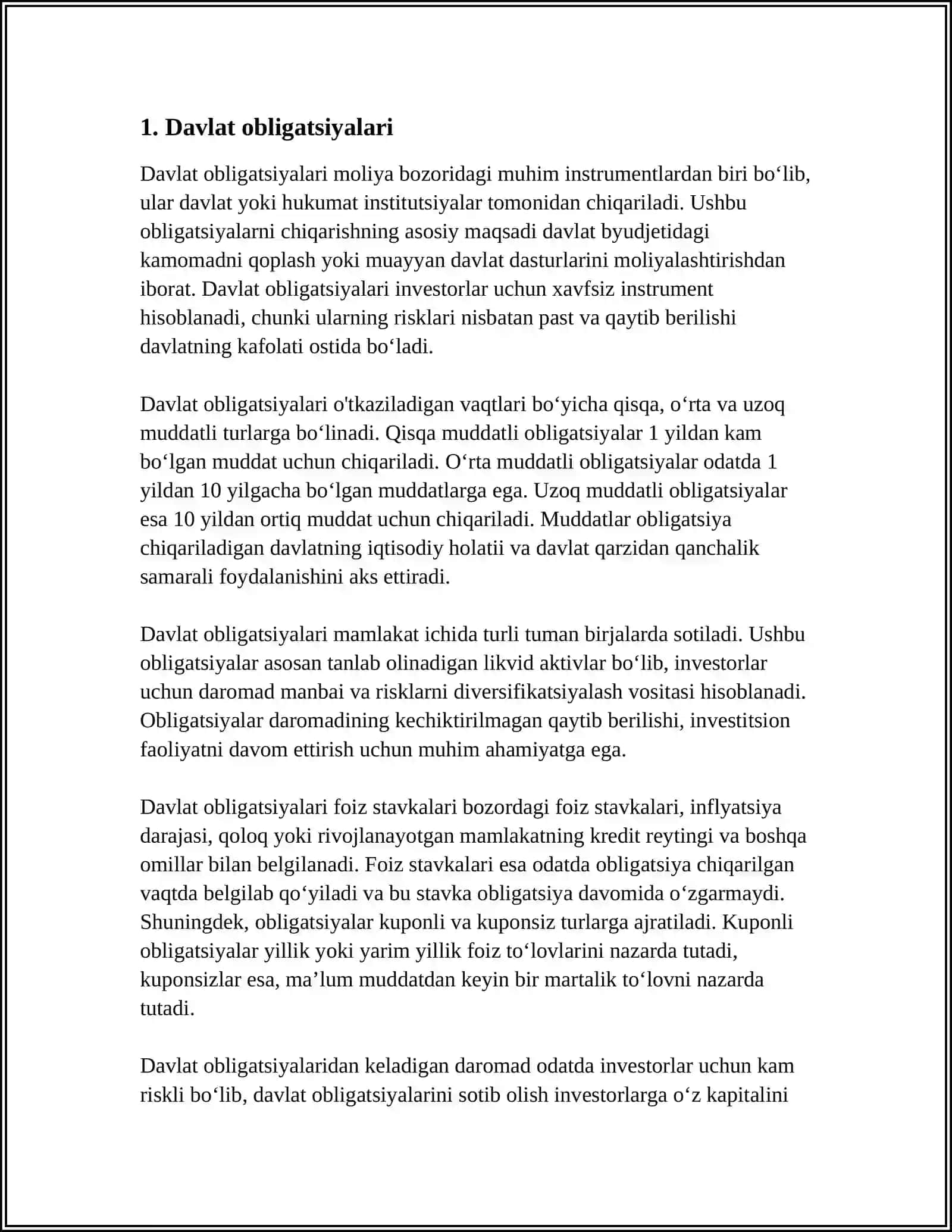 MOLIYA BOZORI INSTRUMENTLARI 3