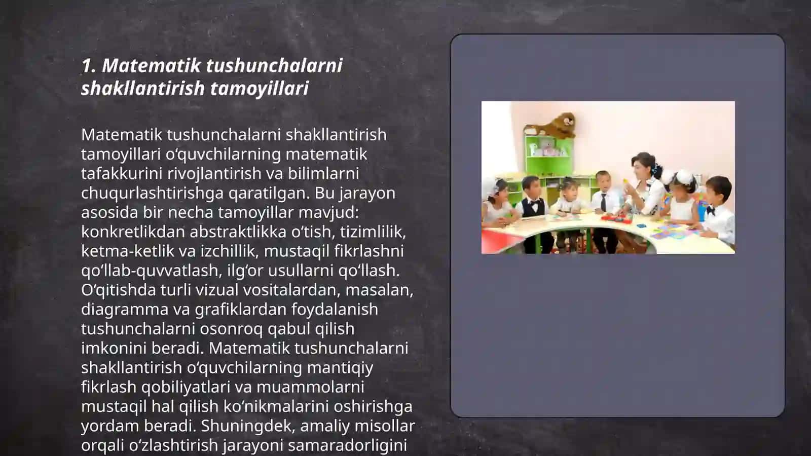 Matematik tushunchalarni shakllantirish tamoyillari 3