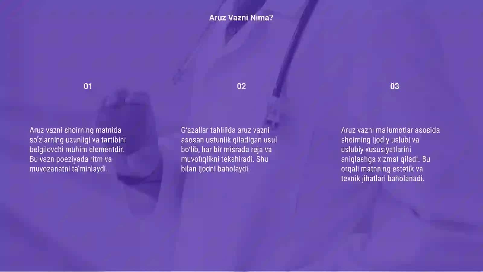 Aruz vazni. Gʻazallar tahlili 3
