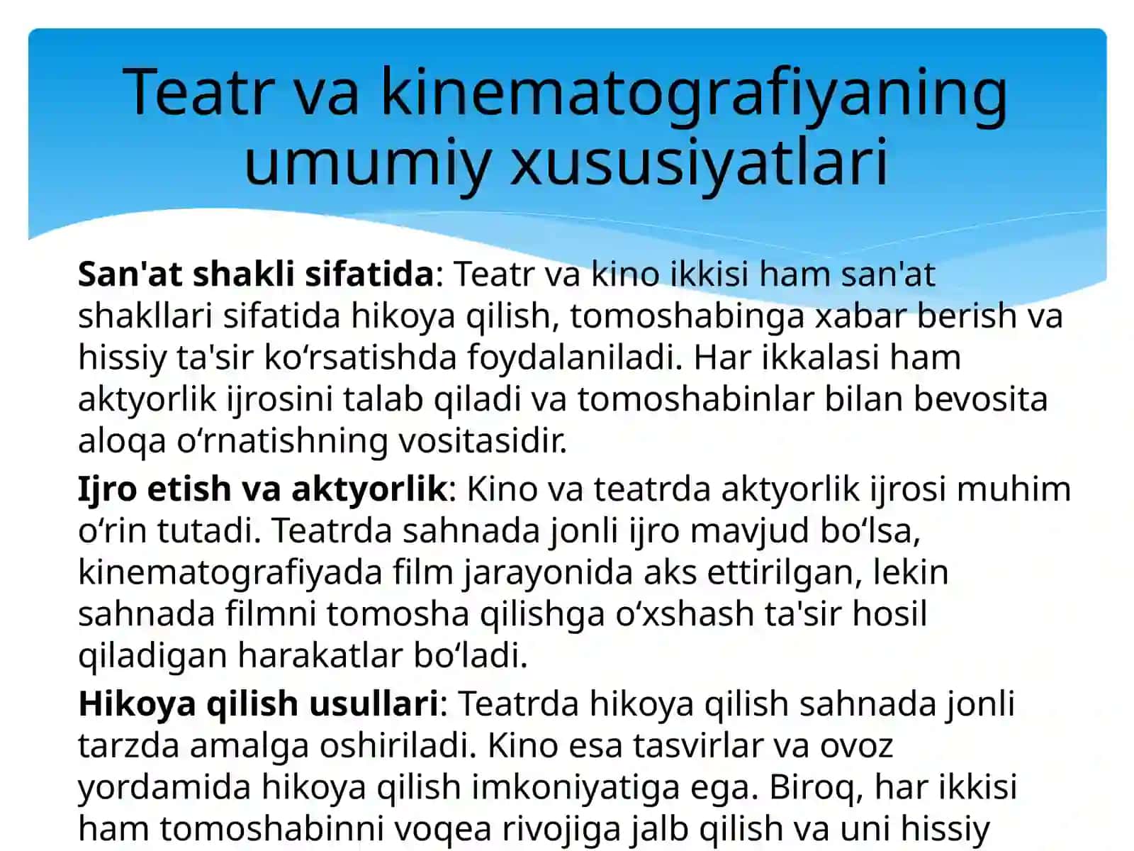 Teatr kinematografiyaning asosi 3
