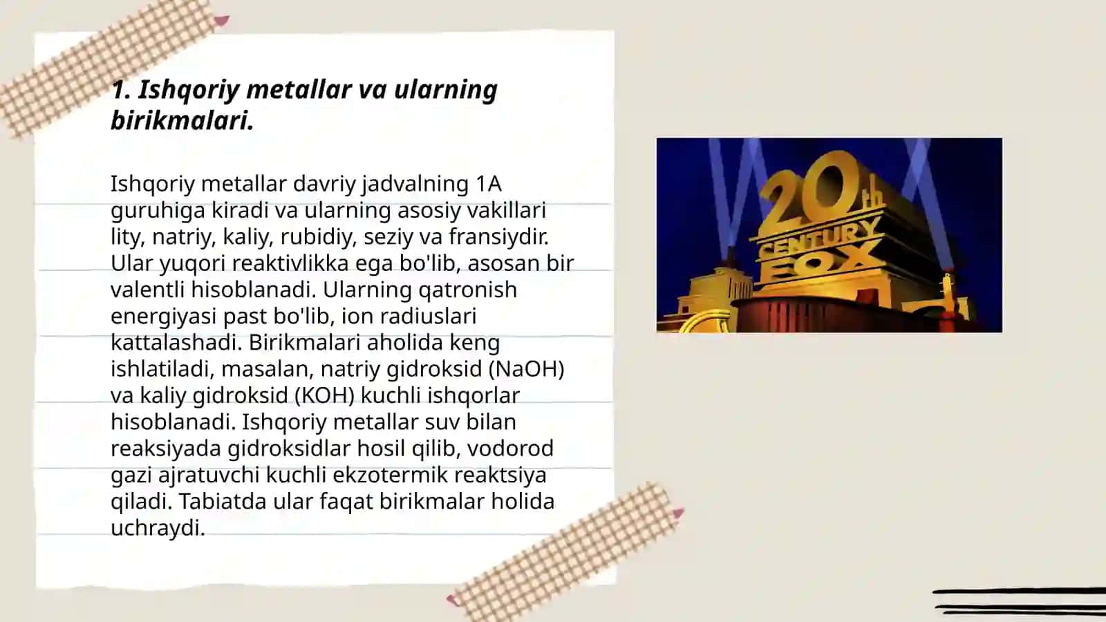 Ishqoriy metallar va ularning birikmalari 3