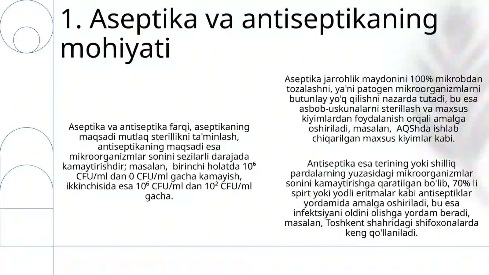 Aseptik va Antiseptik Tushunchasi 3