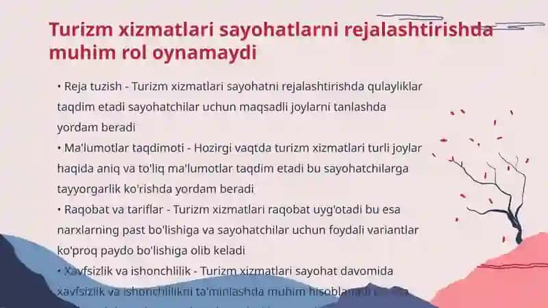 Turizmda xizmatlar va ularning xususiyatlari 3